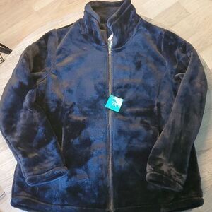 Plush Faux Fur Full Zip Jacket Black XL | 32 Degrees